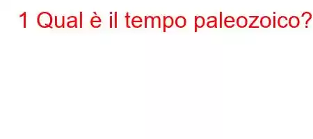 1 Qual è il tempo paleozoico