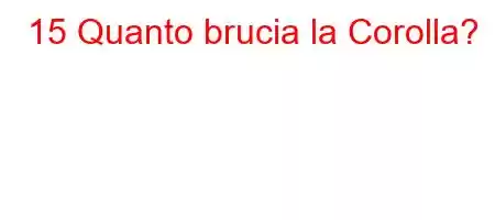 15 Quanto brucia la Corolla?