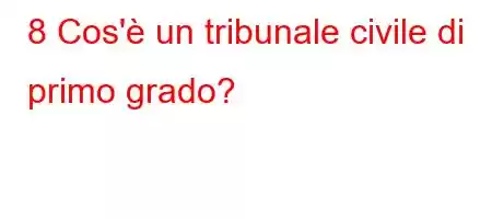 8 Cos'è un tribunale civile di primo grado?