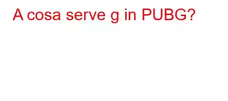 A cosa serve g in PUBG?