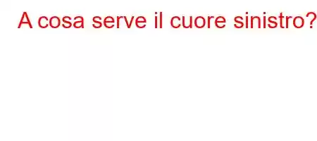 A cosa serve il cuore sinistro?