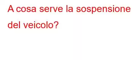 A cosa serve la sospensione del veicolo?