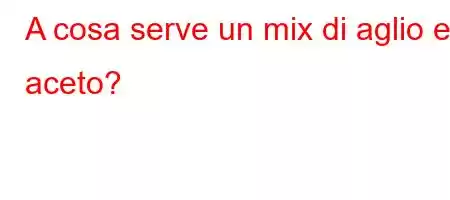 A cosa serve un mix di aglio e aceto?