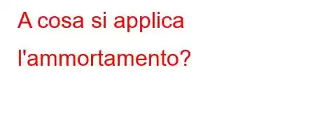 A cosa si applica l'ammortamento