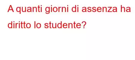 A quanti giorni di assenza ha diritto lo studente?