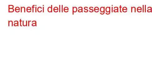 Benefici delle passeggiate nella natura