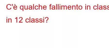 C'è qualche fallimento in classe in 12 classi?