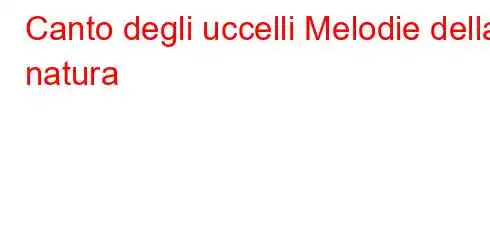 Canto degli uccelli Melodie della natura