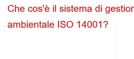 Che cos'è il sistema di gestione ambientale ISO 14001?