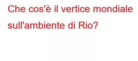 Che cos'è il vertice mondiale sull'ambiente di Rio?