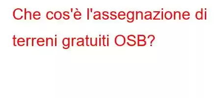 Che cos'è l'assegnazione di terreni gratuiti OSB?