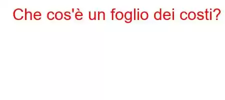 Che cos'è un foglio dei costi?