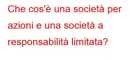 Che cos'è una società per azioni e una società a responsabilità limitata?