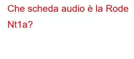 Che scheda audio è la Rode Nt1a