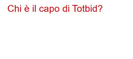 Chi è il capo di Totbid?