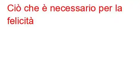 Ciò che è necessario per la felicità