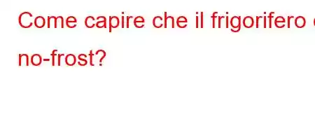 Come capire che il frigorifero è no-frost?