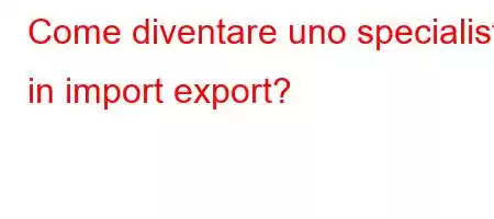 Come diventare uno specialista in import export