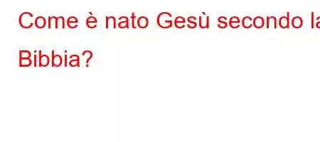 Come è nato Gesù secondo la Bibbia?