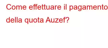 Come effettuare il pagamento della quota Auzef?