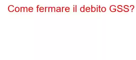 Come fermare il debito GSS