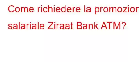 Come richiedere la promozione salariale Ziraat Bank ATM?