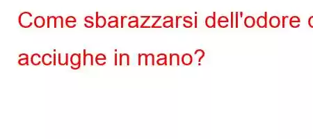 Come sbarazzarsi dell'odore di acciughe in mano