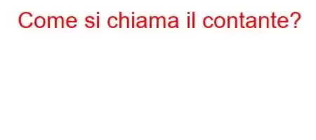 Come si chiama il contante