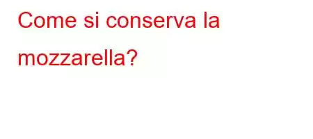 Come si conserva la mozzarella?