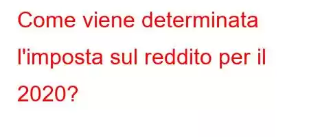 Come viene determinata l'imposta sul reddito per il 2020