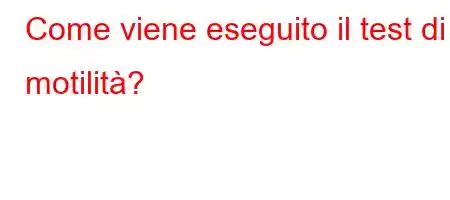 Come viene eseguito il test di motilità?