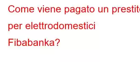 Come viene pagato un prestito per elettrodomestici Fibabanka?