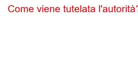 Come viene tutelata l'autorità?