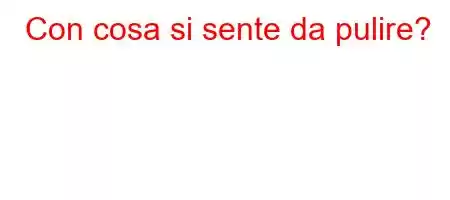 Con cosa si sente da pulire?