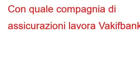 Con quale compagnia di assicurazioni lavora Vakifbank