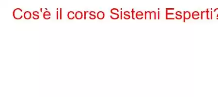 Cos'è il corso Sistemi Esperti?