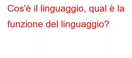 Cos'è il linguaggio, qual è la funzione del linguaggio