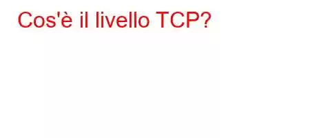 Cos'è il livello TCP?