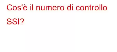 Cos'è il numero di controllo SSI?