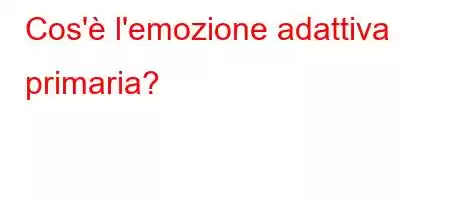 Cos'è l'emozione adattiva primaria