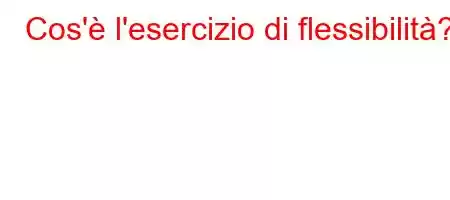 Cos'è l'esercizio di flessibilità