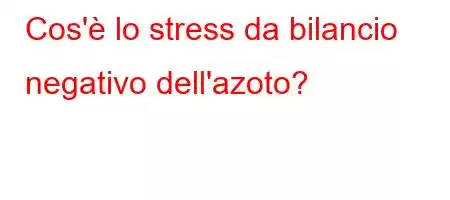 Cos'è lo stress da bilancio negativo dell'azoto?