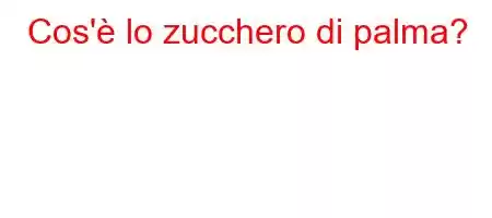 Cos'è lo zucchero di palma?