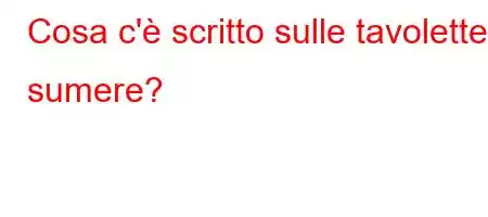 Cosa c'è scritto sulle tavolette sumere?