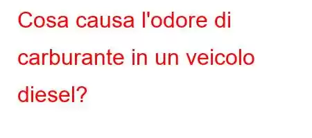 Cosa causa l'odore di carburante in un veicolo diesel