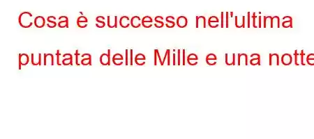 Cosa è successo nell'ultima puntata delle Mille e una notte?