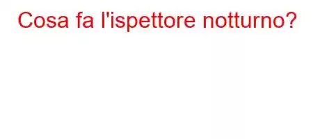 Cosa fa l'ispettore notturno?