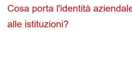 Cosa porta l'identità aziendale alle istituzioni?