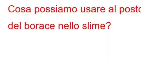 Cosa possiamo usare al posto del borace nello slime?