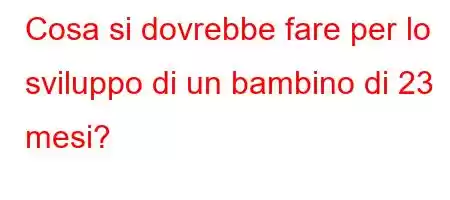 Cosa si dovrebbe fare per lo sviluppo di un bambino di 23 mesi